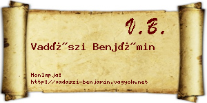 Vadászi Benjámin névjegykártya